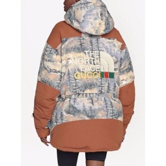 Authentic Men Women Unisex The North Face X Gucci Forest Down Coat Jacket Small - Picture 1 of 13
